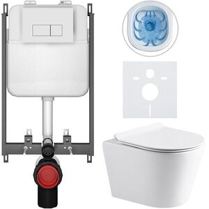 CERANO Kompletní WC set Basic/Carlito bílá lesklá WC tlačítko Modulo/Bílá pro zazdění 48, 5x36, 5 CER-8050BD86046 obraz