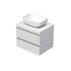 Koupelnová skříňka s krycí deskou SAT Cube Way 60x47, 5x46 cm bílá mat CUBE3D46602ZBKD CUBE3D46602ZBKD obraz