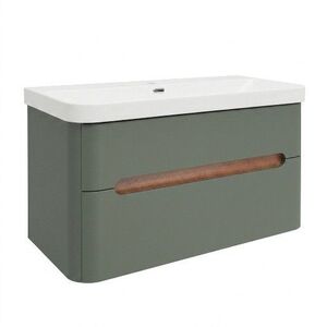 Koupelnová skříňka s umyvadlem SAT Fusion 97, 5x53x45 cm eukalyptově zelená mat SATFUSION2100EZMW SATFUSION2100EZMW obraz