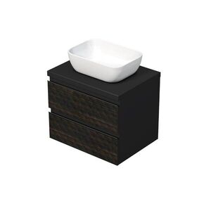 Koupelnová skříňka s krycí deskou SAT Cube Way 60x47, 5x46 cm hnědá mat CUBE3D46602ZHKD CUBE3D46602ZHKD obraz