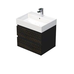 Koupelnová skříňka s umyvadlem SAT Cube Way 60x47, 5x46 cm hnědá mat CUBE3D46602ZHSAT CUBE3D46602ZHSAT obraz
