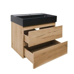 Koupelnová skříňka 2 zásuvková s umyvadlem SAT B-Way 79x50x45 cm dub mat BWAY280OAKU2BB BWAY280OAKU2BB obraz