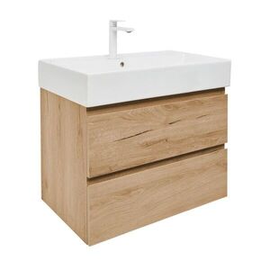 Koupelnová skříňka 2 zásuvková s umyvadlem SAT B-Way 79x50x45 cm dub mat BWAY280OAKU2BBI BWAY280OAKU2BBI obraz