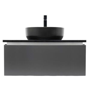 Koupelnová skříňka s kamennou krycí deskou a umyvadlem SAT Feel 80x30x46 cm antracit SATFEEL80ANTTKB SATFEEL80ANTTKB obraz