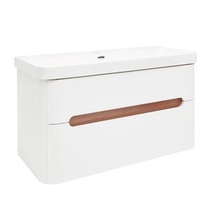 Koupelnová skříňka s umyvadlem SAT Fusion 97, 5x53x45 cm bílá matná mat SATFUSION2100WU SATFUSION2100WU obraz