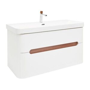 Koupelnová skříňka s umyvadlem a baterií SAT Fusion 97, 5x53x45 cm bílá matná mat SATFUSION2100WUBA SATFUSION2100WUBA obraz