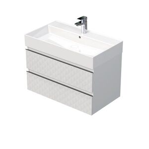 Koupelnová skříňka s umyvadlem SAT Cube Way 80x47, 5x46 cm bílá mat CUBE3D46802ZBSAT CUBE3D46802ZBSAT obraz