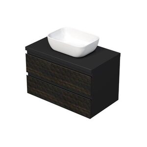 Koupelnová skříňka s krycí deskou SAT Cube Way 80x47, 5x46 cm hnědá mat CUBE3D46802ZHKD CUBE3D46802ZHKD obraz