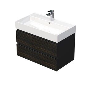 Koupelnová skříňka s umyvadlem SAT Cube Way 80x47, 5x46 cm hnědá mat CUBE3D46802ZHSAT CUBE3D46802ZHSAT obraz