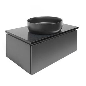 Koupelnová skříňka s žulovou krycí deskou SAT Feel 80x30x46 cm antracit mat SATFEEL80ANTZ SATFEEL80ANTZ obraz
