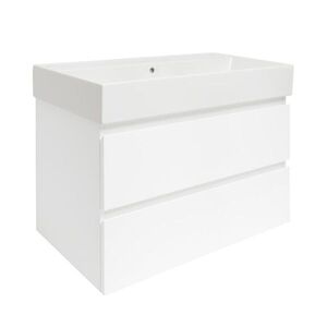 Koupelnová skříňka s umyvadlem SAT B-Way 79x50x45 cm bílá lesk BWAY280WU2BI BWAY280WU2BI obraz