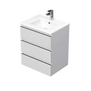 Koupelnová skříňka s umyvadlem SAT Cube Way 60x71x46 cm bílá mat CUBE3D603ZBMOD CUBE3D603ZBMOD obraz