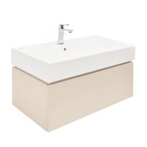 Koupelnová skříňka s umyvadlem SAT Feel 80x30x46 cm pískově béžová mat SATFEEL80BEU2B SATFEEL80BEU2B obraz