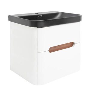 Koupelnová skříňka s umyvadlem SAT Fusion 57, 5x53x45 cm bílá matná mat SATFUSION260WBKM SATFUSION260WBKM obraz