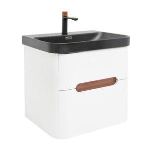Koupelnová skříňka s umyvadlem a baterií SAT Fusion 57, 5x53x45 cm bílá matná mat SATFUSION260WBKMBA SATFUSION260WBKMBA obraz