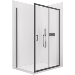 CERANO Sprchový kout Orlano L/P 5 mm černá matná, transparentní sklo 110x80x195 posuvný CER-DY505B-90162 obraz