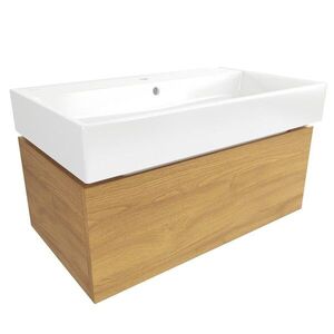 Koupelnová skříňka s umyvadlem SAT Feel 80x30x46 cm medový dub mat SATFEEL80DMU2 SATFEEL80DMU2 obraz