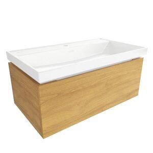 Koupelnová skříňka s umyvadlem SAT Feel 80x30x46 cm medový dub mat SATFEEL80DMU4 SATFEEL80DMU4 obraz