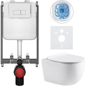 CERANO Kompletní WC set Basic/Felci bílá lesklá WC tlačítko Modulo/Bílá pro zazdění 53x37 CER-8050BD86091 obraz