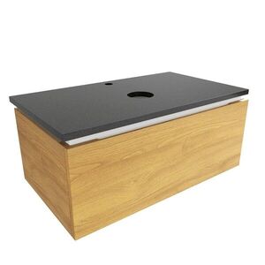 Koupelnová skříňka s žulovou krycí deskou SAT Feel 80x30x46 cm medový dub mat SATFEEL80DMZ SATFEEL80DMZ obraz