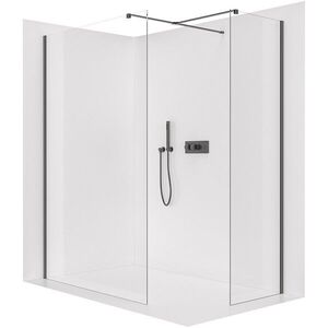 CERANO Sprchová zástěna Walk-in Onyx T L/P 8 mm hranatá vzpěra černá matná, transparentní sklo 50x40x200 CER-8050BD72004 obraz