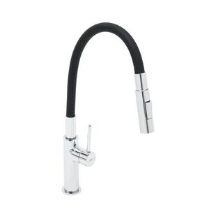 Dřezová baterie SAT se silikonovým ramínkem černá/chrom SATBSD290C2F SATBSD290C2F obraz
