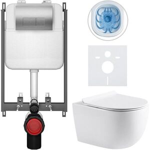 CERANO Kompletní WC set Basic/Felci bílá lesklá WC tlačítko Modulo/Stříbrná pro zazdění 53x37 CER-8050BD86101 obraz