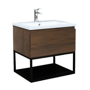 Koupelnová skříňka s umyvadlem SAT B-Way 59x30x45 cm ořech mat BWAY60NUTU BWAY60NUTU obraz