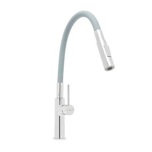 Dřezová baterie SAT se silikonovým ramínkem šedá/chrom SATBSD290S2F SATBSD290S2F obraz
