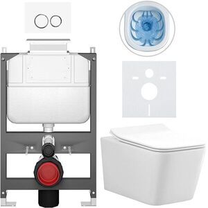 CERANO Kompletní WC set Basic/Forte bílá lesklá WC tlačítko Dualo/Bílá ovládání shora předstěnová instalace 51x36 CER-8050BD86105 obraz