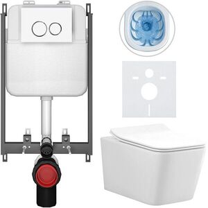 CERANO Kompletní WC set Basic/Forte bílá lesklá WC tlačítko Dualo/Bílá pro zazdění 51x36 CER-8050BD86106 obraz