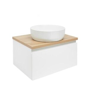 Koupelnová skříňka s krycí deskou SAT B-WAY 59x30x45 cm bílá lesk BWAY60WDOAK BWAY60WDOAK obraz