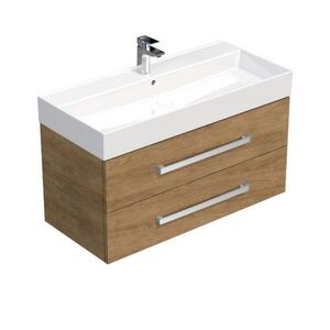 Koupelnová skříňka s umyvadlem SAT Cube Way 100x47, 5x46 cm dub Hickory CUBE461002DHSAT CUBE461002DHSAT obraz