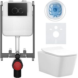 CERANO Kompletní WC set Basic/Forte bílá lesklá WC tlačítko Dualo/Černá pro zazdění 51x36 CER-8050BD86111 obraz