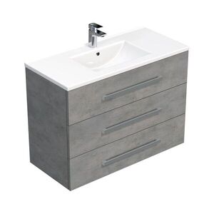 Koupelnová skříňka s umyvadlem SAT Cube Way 100x76, 5x46 cm beton mat CUBE461003BEMOD CUBE461003BEMOD obraz