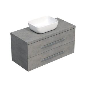 Koupelnová skříňka s krycí deskou SAT Cube Way 100x53x46 cm beton mat CUBE461003BESAT45 CUBE461003BESAT45 obraz
