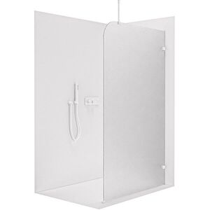 CERANO Sprchová zástěna Walk-in Orbis Top Round Pravá 8 mm kulatá vzpěra bílá matná, mléčné sklo 140x200 CER-999958 obraz