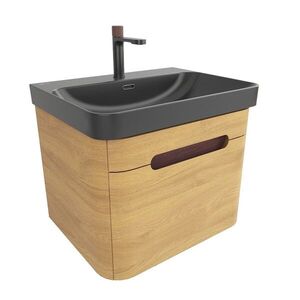 Koupelnová skříňka s umyvadlem SAT Fusion 57, 5x43x45 cm dub medový mat SATFUSION60DMBKMBA SATFUSION60DMBKMBA obraz