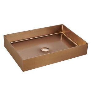 Umyvadlo na desku v barvě rose gold SAT Aurum 55x38 cm bez přepadu SATAUR5538BRG SATAUR5538BRG obraz