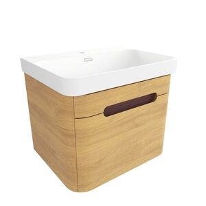 Koupelnová skříňka s umyvadlem SAT Fusion 57, 5x43x45 cm dub medový mat SATFUSION60DMMW SATFUSION60DMMW obraz