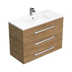Koupelnová skříňka s umyvadlem SAT Cube Way 100x76, 5x46 cm dub Hickory CUBE461003DHMOD CUBE461003DHMOD obraz