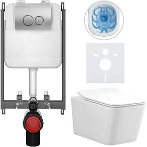 CERANO Kompletní WC set Basic/Forte bílá lesklá WC tlačítko Dualo/Stříbrná pro zazdění 51x36 CER-8050BD86116 obraz