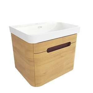 Koupelnová skříňka s umyvadlem SAT Fusion 57, 5x43x45 cm dub medový mat SATFUSION60DMU SATFUSION60DMU obraz