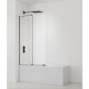 Vanová zástěna SAT Walk-In Xmotion 150x117, 5 cm PVD Gun metal SATWIXMVZ150GM SATWIXMVZ150GM obraz
