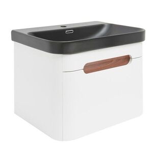 Koupelnová skříňka s umyvadlem SAT Fusion 57, 5x43x45 cm bílá matná mat SATFUSION60WBKM SATFUSION60WBKM obraz