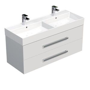 Koupelnová skříňka s umyvadlem SAT Cube Way 120x53x46 cm bílá lesk CUBE461202BISAT CUBE461202BISAT obraz