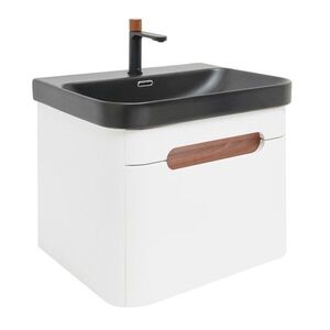 Koupelnová skříňka s umyvadlem a baterií SAT Fusion 57, 5x43x45 cm bílá matná mat SATFUSION60WBKMBA SATFUSION60WBKMBA obraz
