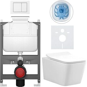 CERANO Kompletní WC set Basic/Forte bílá lesklá WC tlačítko Maxio/Bílá ovládání shora předstěnová instalace 51x36 CER-8050BD86120 obraz