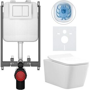 CERANO Kompletní WC set Basic/Forte bílá lesklá WC tlačítko Maxio/Bílá pro zazdění 51x36 CER-8050BD86121 obraz