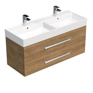 Koupelnová skříňka s umyvadlem SAT Cube Way 120x53x46 cm dub Hickory CUBE461202DHSAT CUBE461202DHSAT obraz